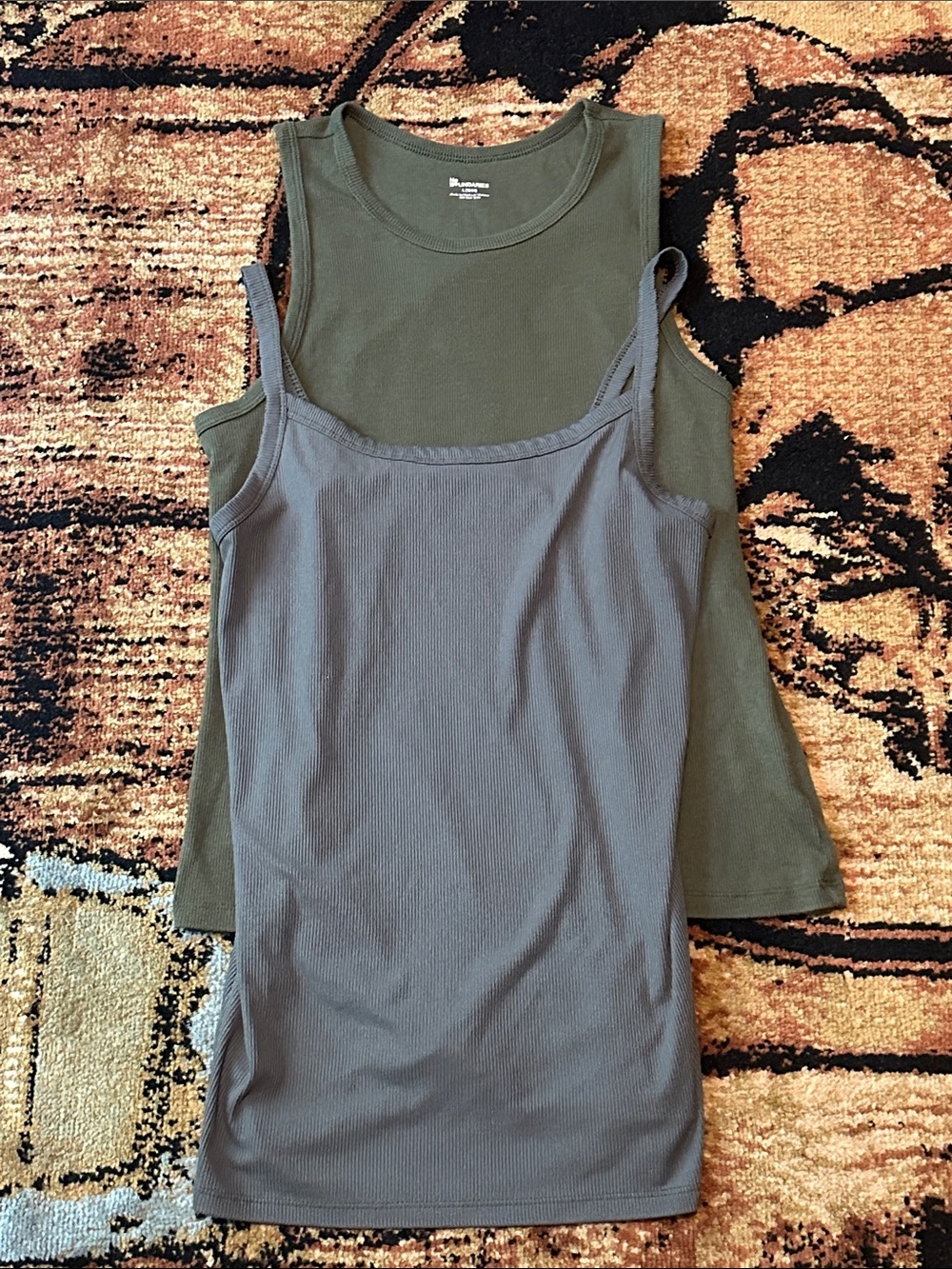 No Boundaries Olive Tank & Olive Ribbed Cami Set